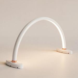 Half Moon Light for Nail Desk 16 inch Nail Desk Light Half Moon Lamp Portable Arch Lamp Dimmable with Foldable Bracket for Desk Salon Table Use, 3 Color Temperature (White)