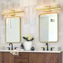 Modern Bathroom Vanity Light: Brushed Gold 27 inch 28W Dimmable LED Bath Bar Light Fixtures Over Mirror - Wall Sconce Picture Lights for Paintings Cabinets Bedroom 3000k