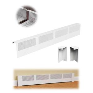 Baseboard Heater Covers, 4Ft DIY Size Baseboard Cover with Endcaps for Replacing Old Hydronic Hot-Water Baseboard Radiator Covers, Easy Slip-On and Rust Proof Baseboard Heat Front Cover for Home