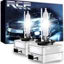 RCP - D3S6 - (A Pair) D3S 6000K Xenon HID Repcement Bulb Diamond White Metal Stents Base 12V Car Headlight Lamps Head Lights 35W