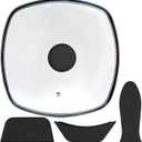 FOLI Square Glass Lid for Grill Pans with Steam Vent Hole - Fits Lodge Cast Iron Skillets 10.5inch/26.67cm Silicone Potholder- Square Tempered Glass Lid - Universal Replacement Cover Silicone Knob