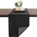 Table Runners 72 Inches Long, Dual-Sided Faux Leather Farmhouse Table Runner Waterproof Heatproof Non-Slip for Living Room Party Home Decor Holiday Decorations(Gray Black, 12 x 72 Inch)