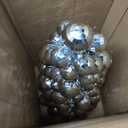 Amooca 16in Christmas Ball Tree with LED Lights Table Centerpiece Fireplace Decor Indoor Holiday Party Home Decoration Silver