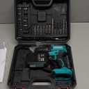 COMOWARE 20V Cordless Drill, Electric Power Drill Set with 1 Battery & Charger, 3/8 Keyless Chuck, 2 Variable Speed, 266 In-lb Torque, 25+1 Position and 34pcs Drill/Driver Bits (Green)