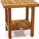 AquaTeak The Original 18" Spa Teak Shower Bench with Shelf