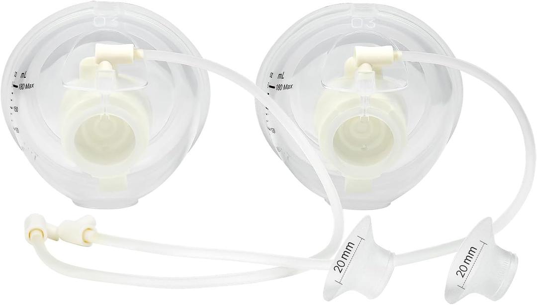 Phanpy Handsfree Wearable Breastmilk Collection Cups S4, Original Phanpy Breast Pump Replacement Accessories, 24 mm Flange and 20mm Insert Included, 12 oz / 360 ml, 2 Piece