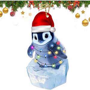4 x Christmas Ornaments 2025, Magical Penguins Decoration, Penguins Ornaments for Christmas Tree, Personalized Xmas Ornament Gift Ideas