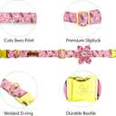 Elegant little tail Dog Collar, Spring Dog Collar with Flower Cute Bees Print Cotton Soft Female Male Pet Collar Flower Dog Collar Puppy Adjustable Dog Collar for Large Dogs