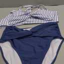 Blooming Jelly Women's High Waisted Bikini Sets Metal Tummy Control Swimsuits V Neck Twist Front Bathing Suit M