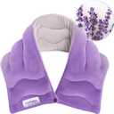 Neck Heating Pad Microwavable for Pain Relief, Moist Hot Compress Microwave Neck Warmer Wrap for Sore Muscles Relief, Lavender Aroma, 25 x 5.7 Inches, Purple