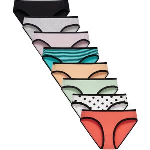 Finihen Girls Cotton Bikini Panties For Teens Hipster Briefs Toddler Underwear Comfortable Multipacks (16, Mixed Color/P5)