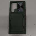 Vihibii for Samsung Galaxy S23 Ultra Case with Card Holder (4 Cards) & Sliding Camera Cover & Kickstand, Shockproof Rugged Hard Back & TPU Edge Wallet Case for Galaxy S23 Ultra 5G 6.8" 2023, Green