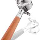 51mm 2 Ear Portafilter for DeLonghi EC260/EC155/ECP3420/BCO430- Stainless Steel Handle with Precision Basket and Siam Rosewood Grip