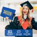 Dunzoom 80 Pages Graduation Scrapbook Kit 11 x 8 Inch Photo Album of 2026 Graduation Decoration with 12 Metal Pens and 4 Sheets Stickers for DIY School Congrats Grad Memory Book to Sign(Blue)
