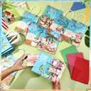 Sinload 48 Sets Summer Christmas Party Gift Bags with Tissue Paper Xmas in July Santa Tropical Goodie Bags with Handle Christmas Treat Tote Hawaiian Flamingo for Beach Pool Birthday Party Decoration