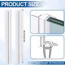 Shower Door Side Seal Strip 78.74 Inch (39.37" x 2 Pcs) for 1/4"(6 mm) Frameless Glass Sliding or Swing Door (U Type) Sweep Clear PVC Waterproof to Stop Shower Leaks No Adhesive Needed