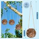 Wesiti 10 Pcs Hanging Hummingbird Nest House for Outside Hand Woven Bird Nest Round Hummingbird Nesting House Hanging Bird Hut Hummingbirds Nesters for Garden Patio Lawn Indoor Home Decoration