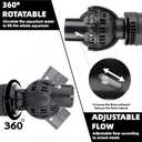 Aquarium Wave Maker Pump: 6W 1056GPH 360Adjustable Power Head Fish Tank Circulation Pump with Magnet Suction Base for 20-60 Gal Freshwater | Saltwater Black