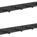 DGYB Set of 2 Coat Rack Wall Mount 6 Black Coat Hooks Wall Mount Stainless Steel 16 inch Towel Hanger for Bathroom Bedroom Mudroom Entryway
