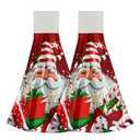 Santa Claus Kitchen Hanging Towel Set of 2 Xmas Gift Star Hand Tie Towels with Loop & Hook Merry Candy Cane Fast Drying Coral Velvet Dishcloth for Bathroom Home Decor