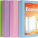 Cardinal 3 Ring Binders, Binders for School and Office, Durable 1.5 Inch, Round Rings, Holds 350 Sheets, ClearVue Presentation View, Non-Stick, Assorted Pastel Colors, 4 Pack (79552)
