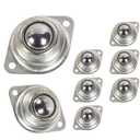 HLMOptimo 1 Rolling Ball Transfers 8 pcs, Universal Transfer Bearings of 400 Lbs Load Capacity, Two-Hole Flange Mounted Roller Bearings for Conveyor Transmission Furniture Wheelchair