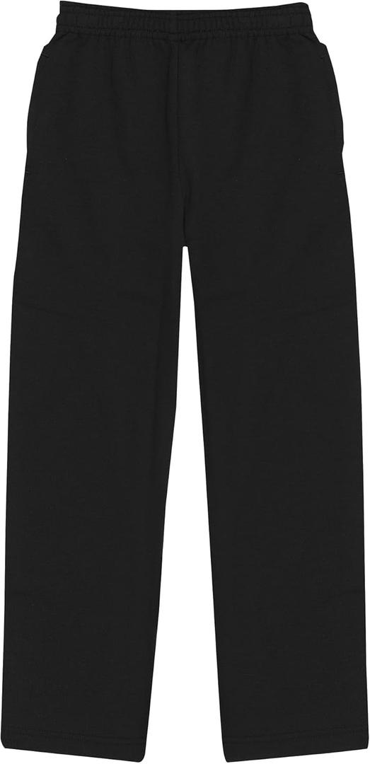Hanes Boys' Ecosmart Open Leg Sweatpants, Midweight Fleece Pants with Pockets (XX-Large, Black)
