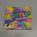 miikoul 12 Colors Jumbo Graffiti Markers, Large 15mm Felt Tip Permanent Acrylic Paint Pens Colored Markers for Rock Painting, Wood, Canvas, Glass, Plastic, Ceramics, Fabric and Outdoor Paintings