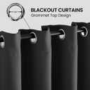 Extra Long Grommet Blackout Curtain, Room Darkening High Ceiling Window Curtains for Loft and Living Room (1 Panel, Black, 52"x204")