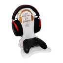 Vwedoit Gamer Gifts for Teenage Boys, Gamer Room Decor for Boys, Boyfriend, Men, Teen Boy, Brother, Gamer Room Accessories Stuff, Wooden Gaming Headset Stand - Can't Hear You I'm Playing, White