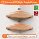 Gieanoo Corner Wall Shelf,12inch Solid Oak Wood Floating Corner Shelf with Wire Hole Corner Wall Storage Display Shelves for Living Room Bedroom Bathroom Kitchen