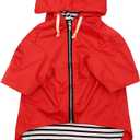 Dog Raincoat rain Jacket Raincoat Dogs Waterproof Small Medium Breeds Zip Closure Storage Pocket Harness Hole Red XL