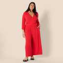 Amazon Essentials Women's Relaxed-Fit Matte Jersey Jumpsuit (Red, XS)