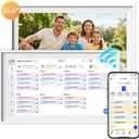 15.6" Digital Calendar, Electronic Calendar, HD Smart Touch Screen Home Interactive Display for Family Schedules, Chore Chart - Built-in Digital Photo Frame Function, Wall-Mountable, White 15.6