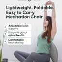 Mindful Modern Meditation Chair | Adjustable Floor Chair with Back Support | Padded Floor Seat for Posture Support and Comfort | Portable Folds Flat for Storage | Indoor/Outdoor Use | Slate Grey