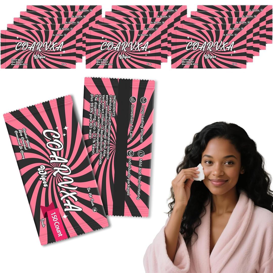 Pink Fresh Body Wipes 150 pieces of deodorant Wipes And Travel Deodorant Individually Wrap Hypoallergenic Mini Deodorant And Travel To Clean Skin For Female Male Teenagers