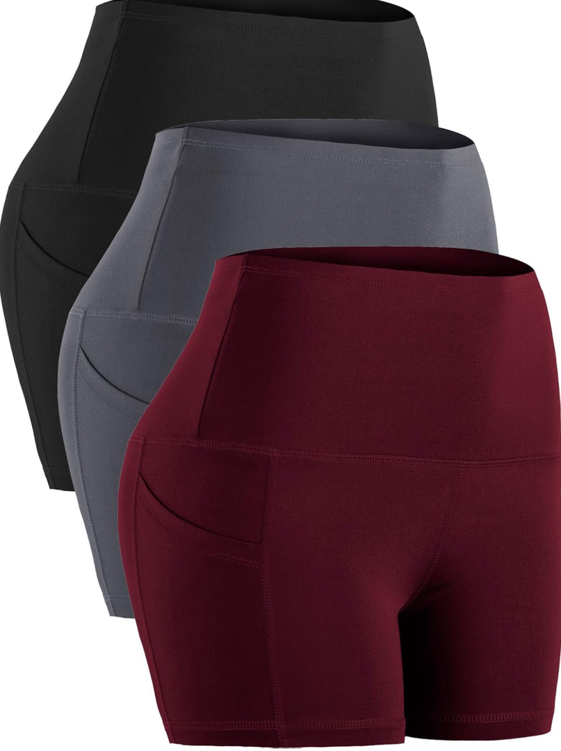 CADMUS High Waist Athletic Shorts for Womens Yoga Fitness Running Shorts with Deep Pockets XL