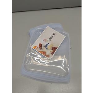 Stasher Premium Silicone Reusable Food Storage Bags, 4-Pack, Clear, Multi-Use Food Storage Bags, Lunch Bag, Travel Containers, BPA Free, Leak-free, Dishwasher-Safe, Eco-friendly