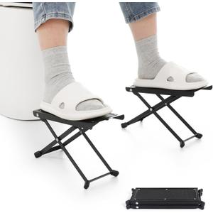 Foldable Toilet Stool - Portable Travel Poop Stool for Toilet, 7" and 9" Adjustable Heights, Improve Bathroom Posture and Comfort