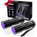 COSOOS 2 Pack UV Flashlight, 12 LED Handheld Blacklight Flashlight 395nm Mini Light Torch Detector for Dog Pet Urine Stains, Bed Bugs and Scorpions. (Batteries not Included)