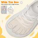 LeIsfIt Toddler Shoes Girls Boys Wide Shoes Kids Zero Drop Minimalist Sneakers Barefoot Slip on Tennis Sneakers (White). Size 24