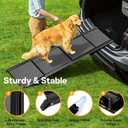 Dog Ramps for Large Pets, 67" L & 17" W Extra Wide Foldable Aluminum Pet Ramp with Waterproof & Non-Slip Rug Surface, Up to 250lbs for Giant Dogs for SUV, Truck, Bed, Stairs, Indoor & Outdoor
