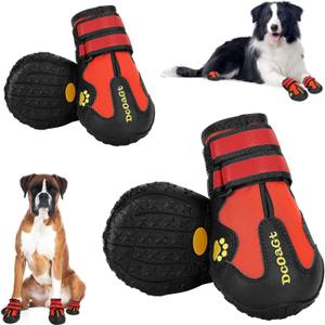 DcOaGt Dog Shoes for Large Dogs 4PCS Anti-Slip Dog Boots & Paw Protectors for Hot Pavement Winter Snow Hiking Walking, Waterproof Breathable and Reflective Dog Booties for Large Size Dogs (Size 8:Width 2.77-2.96 inch(Pack of 4))