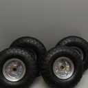 GICOOL 4.10/3.50-4" Tire and Wheel, 10" Pneumatic Tire, 4 Pack, with 2 1/4" Offset Hub, 5/8" Axle Bore Hole, Sealed Bearings for Hand Truck Trolley Dolly Garden Wagon Cart Wheel Replacement