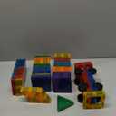 Gemmicc 100 PCS Magnetic Tiles with 2 Cars, STEM Approved Educational Magnet BuildingToys, Magnet Puzzles Stacking Blocks for Boys Girls