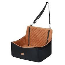 Dog Car Seat Bed 2 in 1 for Small/Medium Dogs up to 35 lbs,Adjustable Safety Leashes,Memory Foam with Soft Fabric Pets Travel Car Bed,Easily Installed in Front and Back seat,Removable and Washable.