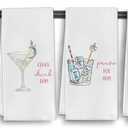 Mahjong Cocktail Kitchen Towels, Mahjong Gifts for Women Dish Tea Towel,Cocktail Lovers Gifts Decorative Towels for Kitchen Decor,Set of 4,16X24 Inch