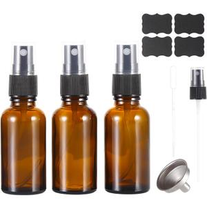 1 oz Amber Glass Spray Bottles,Small Empty Fine Mist Refillable Travel Spray Bottle for Cleaning,Perfume,Aromatherapy,Cosmetic Sprays,Hair,Essential Oils with Fine Mist Dispenser3 Pack