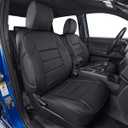 EKR Custom Fit Tacoma Car Seat Covers for Toyota Tacoma 2016 2017 2018 2019 2020 2021 2022 2023 Access Cab -Full Set,Faux Leather(Black)