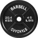 Fitvids Cast Iron Plate Weight Plate for Strength Training and Weightlifting, 2-Inch Center (Olympic), 45LB (Single)